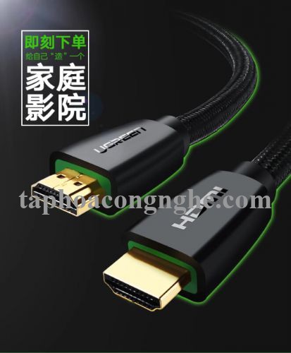 Ugreen 50464 3M màu Đen Cáp tín hiệu HDMI chuẩn 2.0 hỗ trợ phân giải 4K HD118 30050464